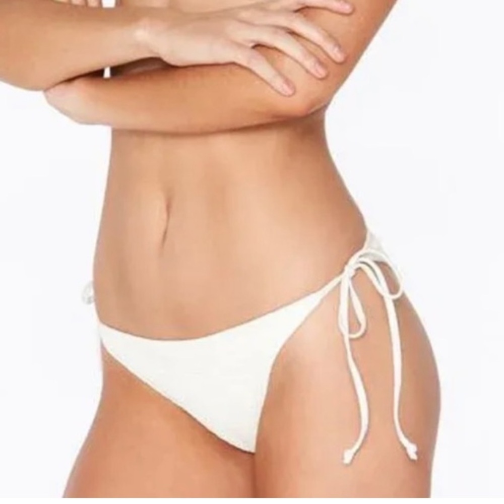 L*Space Lily Classic Ribbed Side Tie Bikini Bottom NWT Size S